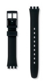 Dámský černý silikonový řemínek k hodinkám Swatch ALB170C