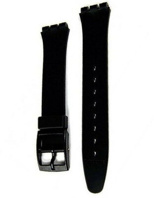 Unisex černý plastový řemínek k hodinkám Swatch AG0000