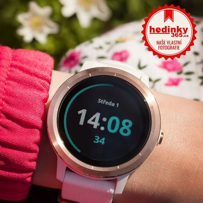 Garmin Vívoactive 3 Optic Rose Gold, White band