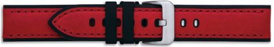 Červený pánský silikonovo-kožený řemínek na hodinky Condor 362.06RW