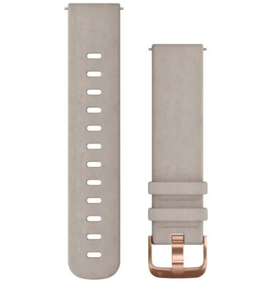 Kožený řemínek Garmin 20mm (pro Venu, Venu Sq, Venu Sq 2, Venu 2 plus aj.), šedý, Quick Release, 010-12691-07