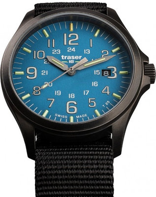 Traser P67 Officer Pro Gunmetal SkyBlue na textilním nato řemenu