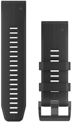 Řemínek Garmin QuickFit 26mm, silikonový, černý, černá spona (Fenix 7X/6X/5X, Tactix aj.)