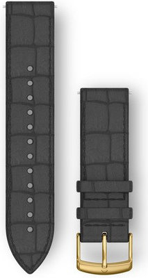 Kožený řemínek Garmin 20mm (pro Venu Sq, Venu 2 plus aj.), černý, Quick Release