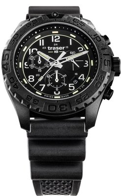 Traser P96 Outdoor Pioneer Evolution Chrono Black na pryžovém řemenu