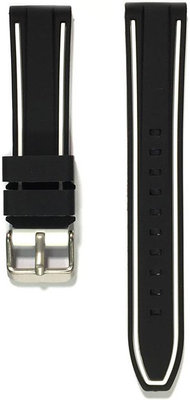 Unisex silikonový černo-bílý řemínek k hodinkám Prim RJ.15326.2422.9000.A.S.L.B