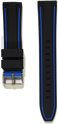 Unisex silikonový černo-modrý řemínek k hodinkám Prim RJ.15326.2422.9030.A.S.L.B
