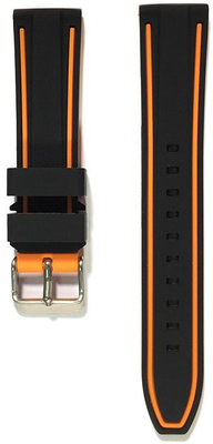 Unisex silikonový černo-oranžový řemínek k hodinkám Prim RJ.15326.2018.9060.A.S.L.B