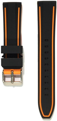 Unisex silikonový černo-oranžový řemínek k hodinkám Prim RJ.15326.2220.9060.A.S.L.B