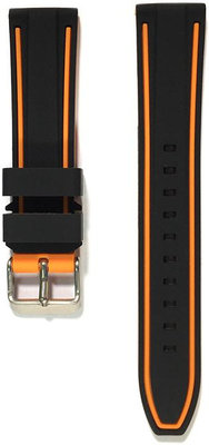 Unisex silikonový černo-oranžový řemínek k hodinkám Prim RJ.15326.2422.9060.A.S.L.B