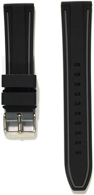 Unisex silikonový černo-šedý řemínek k hodinkám Prim RJ.15326.2422.9092.A.S.L.B