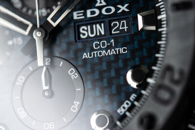 Edox CO-1 Automatic Chronograph Helium Valve 01125-clngnbunn