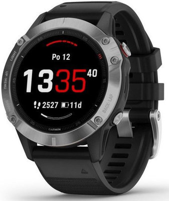 Garmin Fenix 6 Glass, Silver/Black Band (II. Jakost)