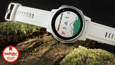 Garmin Fenix 6S Glass, Silver/White Band