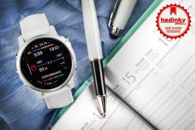 Garmin Fenix 6S Glass, Silver/White Band