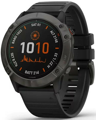 Garmin Fenix 6X PRO Solar, TitaniumGrayDLC/Black Band (MAP/Music) (II. Jakost)