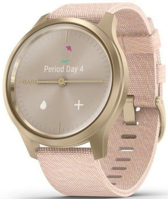 Garmin Vívomove 3 Style, Light Gold / Pink Nylon Band