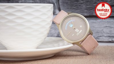 Garmin Vívomove 3 Style, Light Gold / Pink Nylon Band