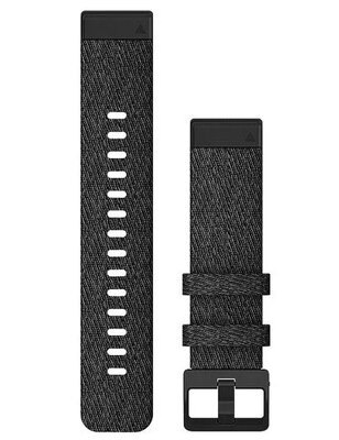 Řemínek Garmin QuickFit 20mm, nylonový, černý, černá přezka (Fenix 7S/6S/5S)