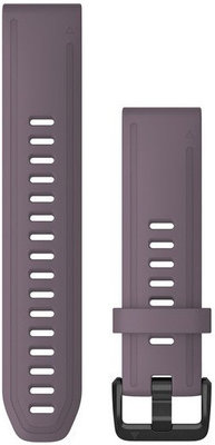 Řemínek Garmin QuickFit 20mm, silikonový, fialový, černá přezka (Fenix 7S/6S/5S)