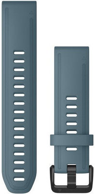 Řemínek Garmin QuickFit 20mm, silikonový, šedivě modrý, černá přezka (Fenix 7S/6S/5S)