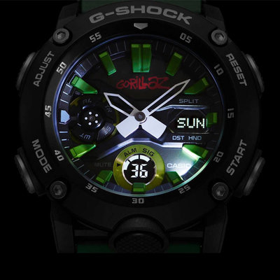 Casio G-Shock Original GA-2000GZ-3AER Carbon Core Guard G-Shock x Gorillaz Camo Limited Edition (+ náhradní řemínek)