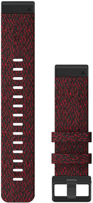 Řemínek Garmin QuickFit 22mm, nylonový, červený, černá přezka (Fenix 7/6/5, Epix 2 aj.)
