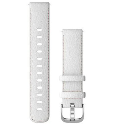 Kožený řemínek Garmin 18mm (pro Venu 2S, Vívoactive 4S, Vívomove 3S), bílý V2, Quick Release, 010-12932-09