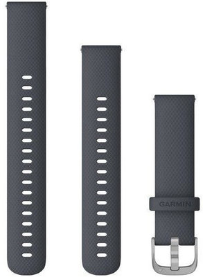 Silikonový řemínek Garmin 18mm (pro Venu 2S, Vívoactive 4S, Vívomove 3S), šedý V2, Quick Release, + prodloužená část