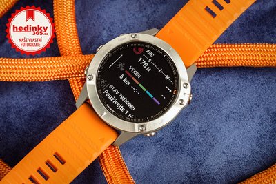 Garmin Fenix 6 PRO Sapphire, Titanium/Orange Band (MAP/Music)