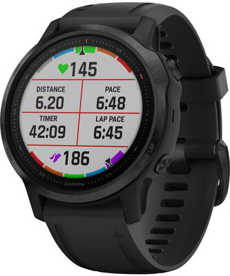 Garmin Fenix 6S PRO Glass, Black/Black Band (MAP/Music)