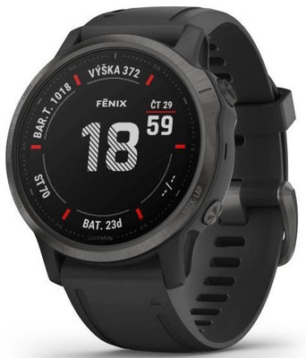 Garmin Fenix 6S PRO Sapphire, Gray/Black Band (MAP/Music) (rozbalené)