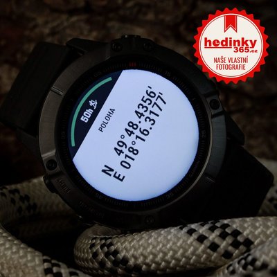 Garmin Fenix 6X PRO Glass, Black/Black Band (MAP/Music)