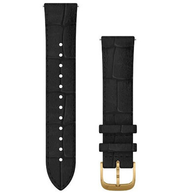 Kožený řemínek Garmin 20mm (pro Venu, Venu Sq, Venu 2 Plus aj.), černý V1, Quick Release, 010-12924-22