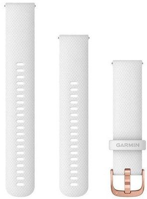 Řemínek Garmin Quick Release 20mm, silikonový, bílý, růžovozlatá přezka (Venu, Venu Sq, Venu 2 plus aj.)