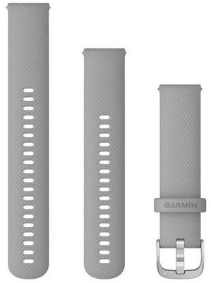 Silikonový řemínek Garmin 20mm, Powder Grey, Quick Release + prodloužená část, 010-12924-00