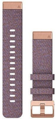 Řemínek Garmin QuickFit 20mm, nylonový, fialový, růžovo-zlatá přezka (Fenix 7S/6S/5S)