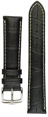 Kožený řemínek Hirsch Modena L 10302850-2, černý, teletina, délka L, Quick Release