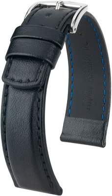 Pryžový řemínek Hirsch Runner L 04002050-2, černý, teletina/pryž, prodloužená délka