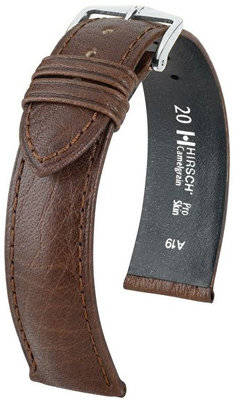 Hnědý kožený řemínek Hirsch Camelgrain L 01009015-2 (Teletina)