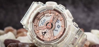 Casio G-Shock Original GMA-S110SR-7AER S Series Transparent x Pink Gold Collection