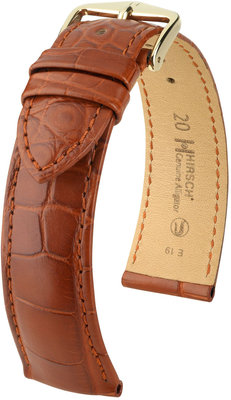 Oranžový kožený řemínek Hirsch Genuine Alligator L 10220779-1 (Aligátoří kůže)