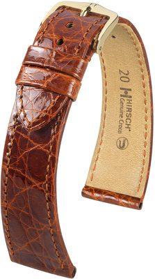 Hnědý kožený řemínek Hirsch Genuine L Croco 18920870-1 (Krokodýlí kůže)