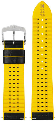 Kožený řemínek Hirsch Andy L 0927228050-2, černý, teletina/přírodní kaučuk, délka L, Quick Release