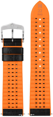 Kožený řemínek Hirsch Andy L 0927628050-2, černý, teletina/přírodní kaučuk, délka L, Quick Release