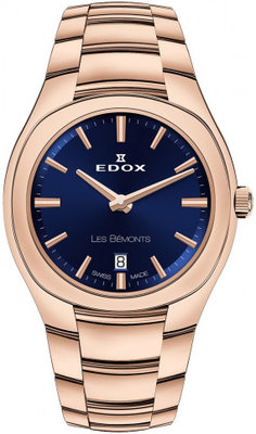 Edox Les Bémonts Ultra Slim Date Quartz 57004-37r-buir