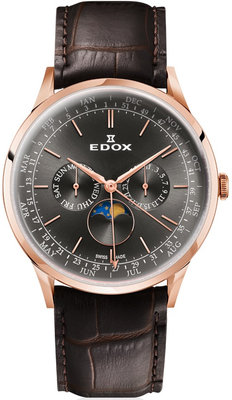 Edox Les Vauberts Annual Calendar Quartz Moon Phase 40101 37RC GIR