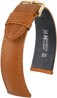 Hnědý kožený řemínek Hirsch Camelgrain L 01009010-1 (Teletina)