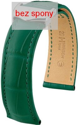 Tmavě zelený kožený řemínek Hirsch Speed 07507449-2 (Aligátoří kůže) Hirsch Selection