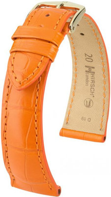 Oranžový kožený řemínek Hirsch London M 04207176-1 (Aligátoří kůže) Hirsch Selection